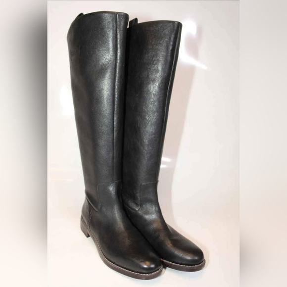 NEW Franco Sarto Designer Womens Meyer Tall Black Leather Riding Boots Size 7.5 - Picture 2 of 7